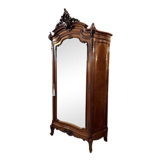 Antique French Louis XV Armoire Cabinet For Sale