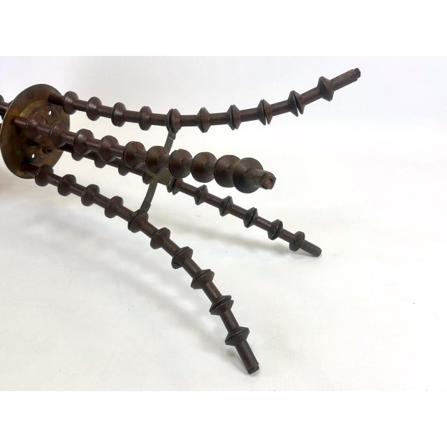 Antique Victorian Folk Art Wood Spool Side Table For Sale - Image 4 of 18