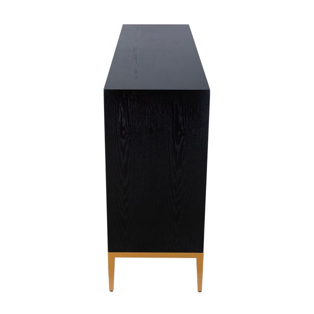 2020s Pasargad Home Solani 4-Door Sideboard With Gold Metal Legs & 6 Shelves For Sale - Image 5 of 10