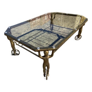 1950s Androgynous Figural Cast Iron Gueridon Coffee Table After Alberto Giacometti For Sale
