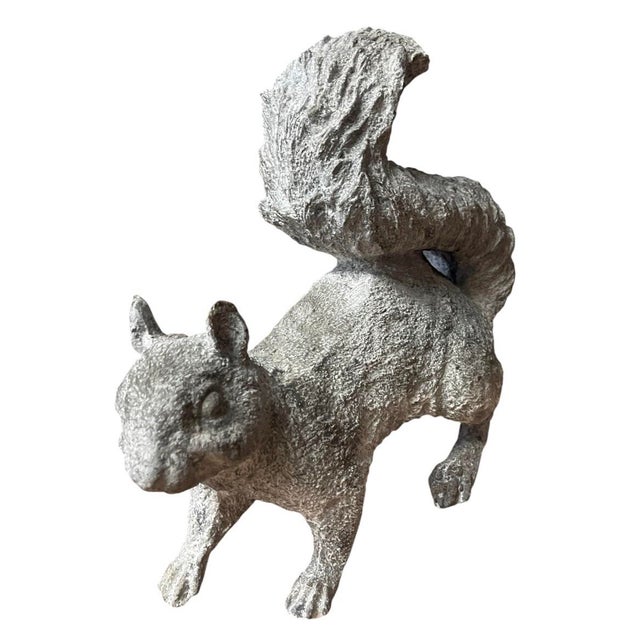 Bring a touch of woodland charm to your garden or home with this vintage cast iron squirrel statue. Masterfully crafted...
