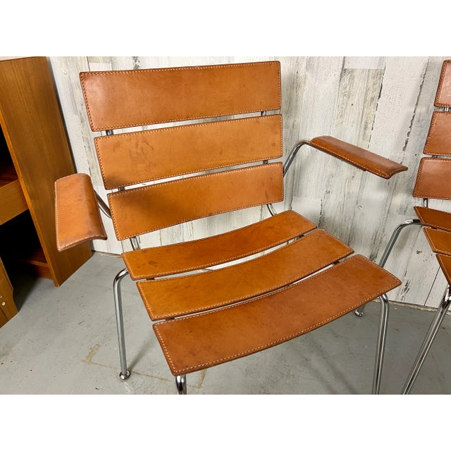 1990s Giancarlo Vegni for Fasem "Stripe" Dining Chairs- Set of 4 For Sale In Dallas - Image 6 of 12