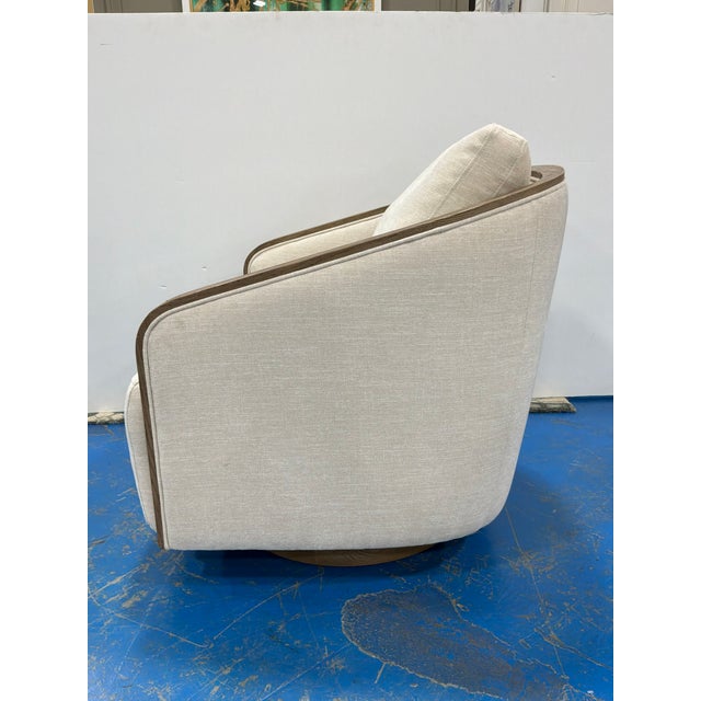 Modern Modern Swivel Chair Micro Chenille Fabric For Sale - Image 3 of 7