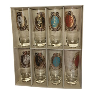 1950s Federal Glass High Ball Glasses Camelot Pattern New in Box - Set of 8 For Sale