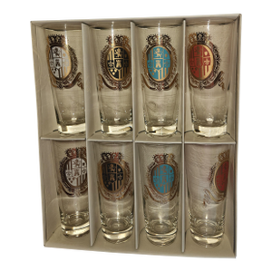 1950s Federal Glass High Ball Glasses Camelot Pattern New in Box - Set of 8