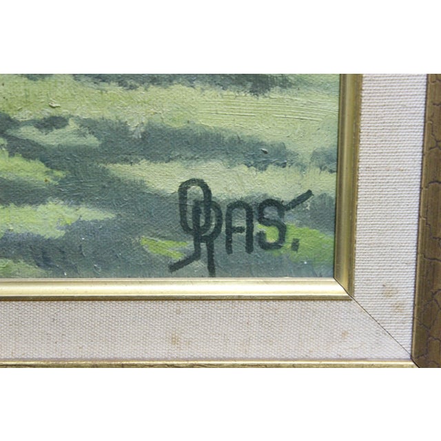 Charming Danish country estate c1950s oil on canvas signed ?AS (LR)!