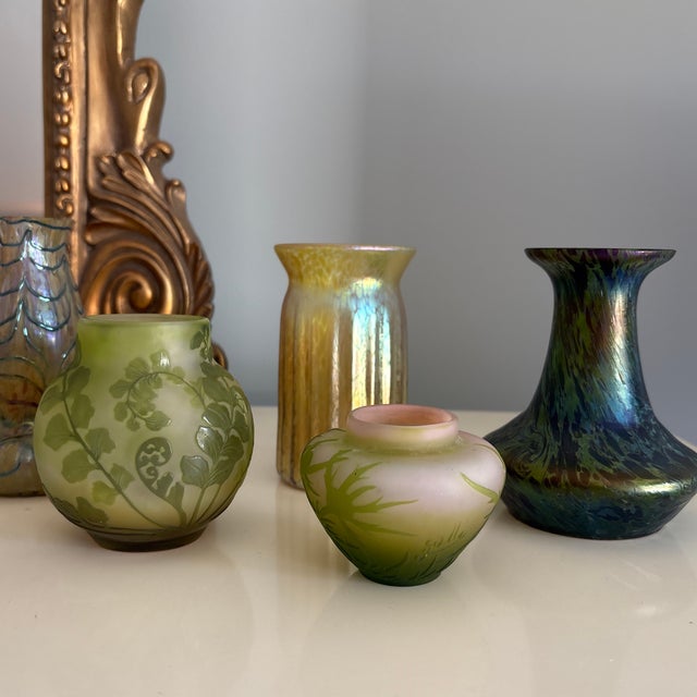 Green Petite Emile Galle Cameo Vase For Sale - Image 8 of 8