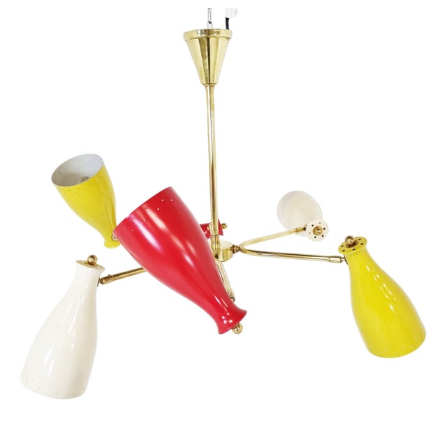 Mid-Century Modern Chandelier, 1950s For Sale