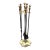 Vintage Brass Plated Metal Fireplace Tools/ 4 Tools and Stand Fireplace Tools Set For Sale