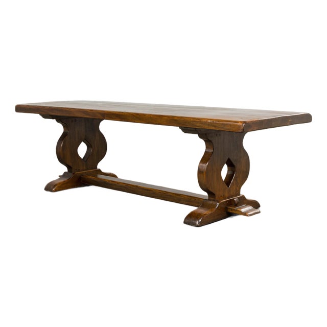 Antique French Monastery Fruitwood Farmhouse Dining Table For Sale