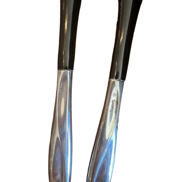 Metal Vintage Mid-Century Modern Sterling Silver Salad Set- Set of 2 For Sale - Image 7 of 8
