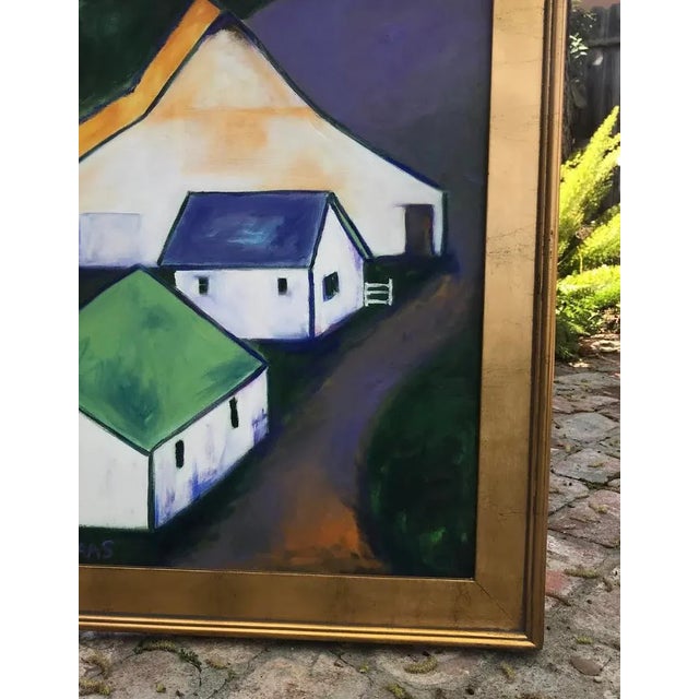 Purple Manchester Barns, California Coast, Original Oil Painting Landscape For Sale - Image 8 of 12