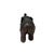 Asian Vintage Dark Brown Metal Elephant Trunk Up Accent Figure For Sale - Image 3 of 9