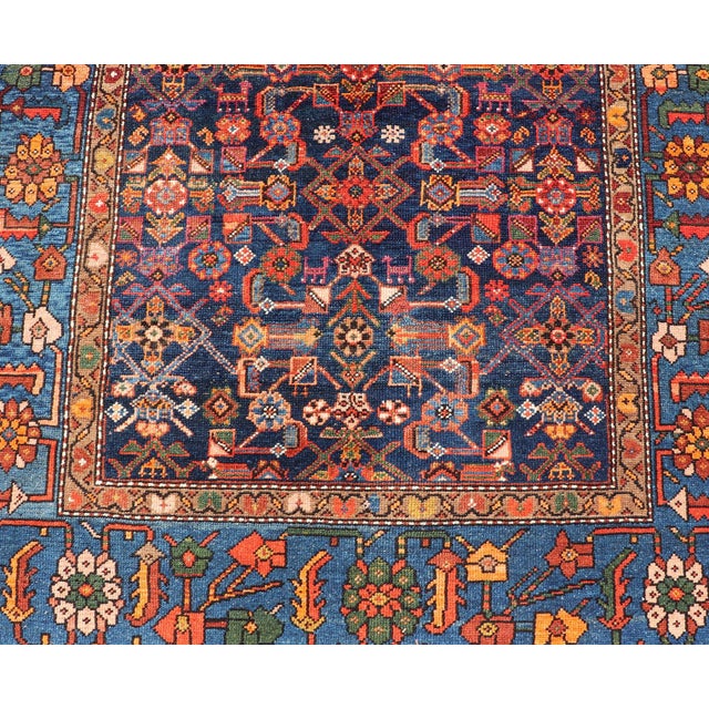 Antique Persian Nahavand Rug With Vivid Geometric Patterns 4'3" X 6'1" For Sale - Image 4 of 11