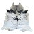 Large Brazilian Black and White Cowhide 6' 7" X 8' For Sale