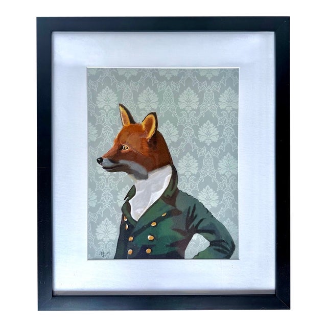 Vintage Fox in Gentleman's Attire Framed Print For Sale
