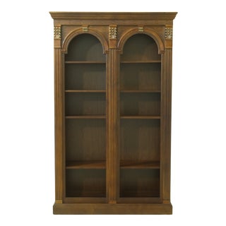 Pulaski Arched Top Double Bookcase W. Adjustable Shelves For Sale