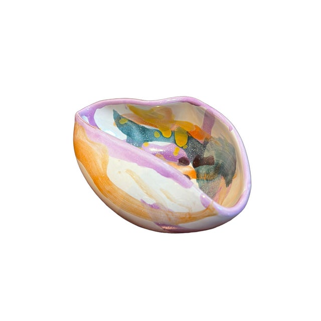 Contemporary Fornaro Italian Ceramic Multicolored Dish For Sale - Image 3 of 5