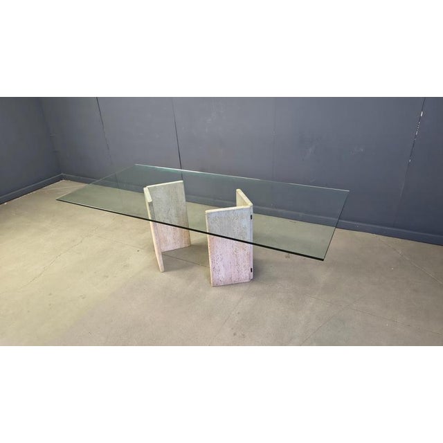 1970s Vintage Italian Travertine Dining Table, 1970s For Sale - Image 5 of 12