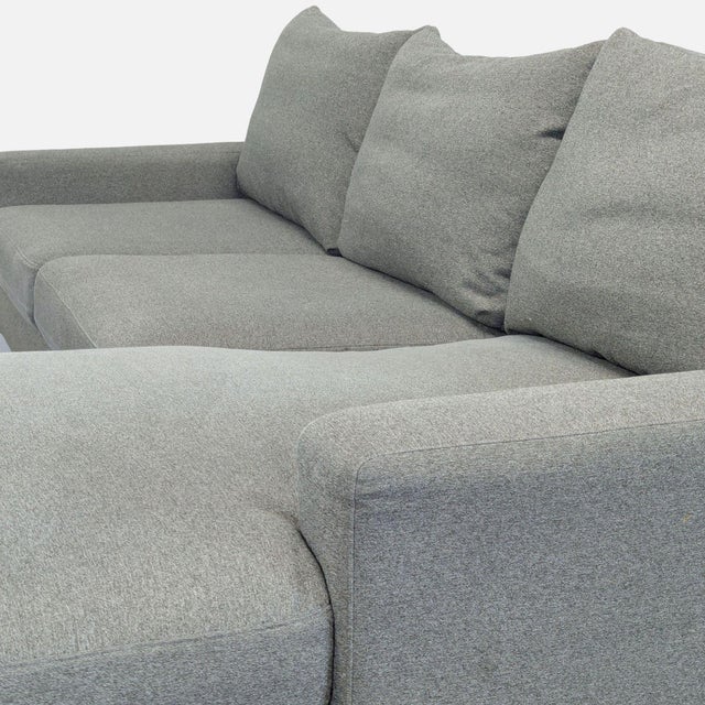 Interior Define Sloan Modern Gray Sectional Sofa With Chaise For Sale In San Francisco - Image 6 of 9