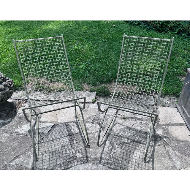 1930s French Wire Mesh Garden Chairs - A Pair For Sale - Image 12 of 15