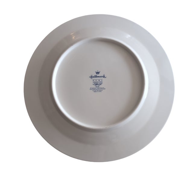 Set of 4 Sakura Star Light Dinner Plates Blue Gold 2000 Y2k Hallmark Home Collection For Sale - Image 4 of 4