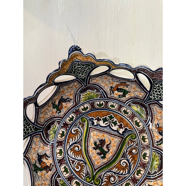 Coimbra Ceramic - Hand Painted Portuguese Fruit Basket 3 For Sale In New York - Image 6 of 14