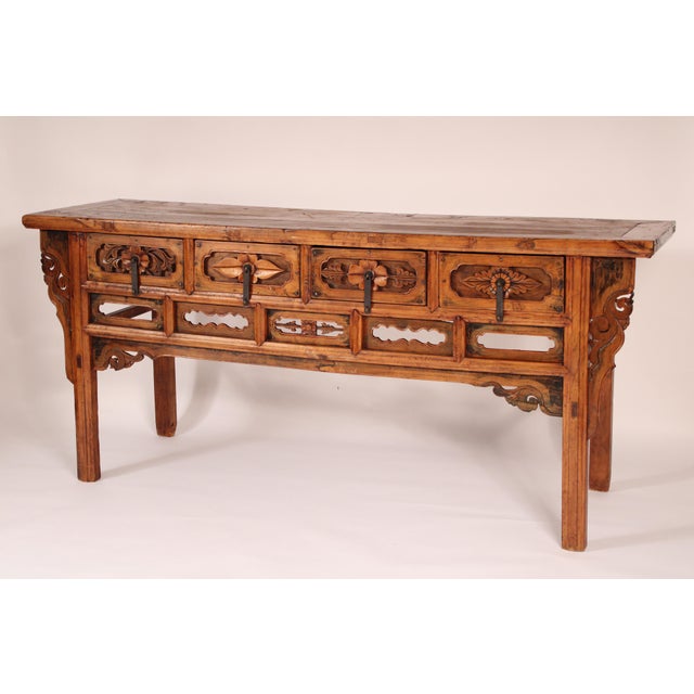 Chinese Chinese Elm Wood Sideboard For Sale - Image 3 of 13