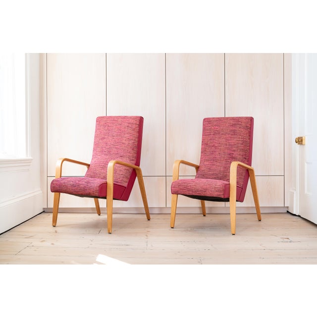 1950s Vintage Thonet Bent Wood Arm Chairs - a Pair For Sale - Image 5 of 12