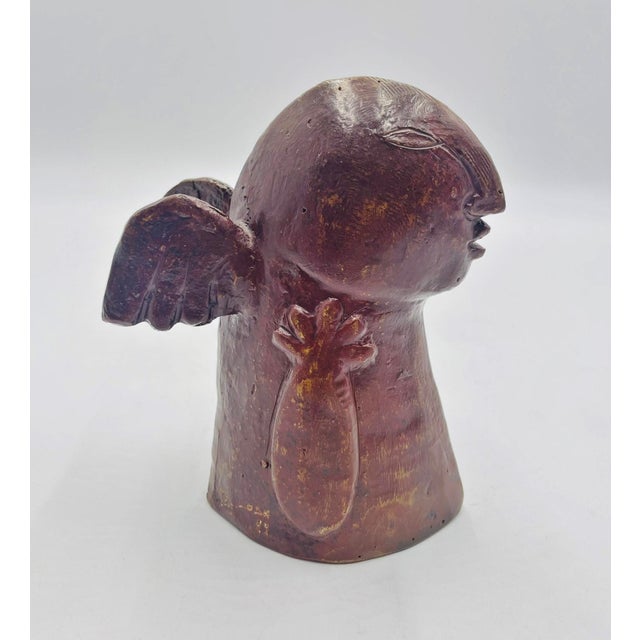 This expressive vintage bronze sculpture was created by Mexican artist Jesús Tellosa and is signed and dated 1999. The...