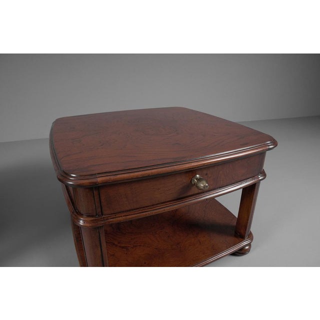 Brown Art Deco Bedside Tables in Mahogany, 1940s, Set of 2 For Sale - Image 8 of 16