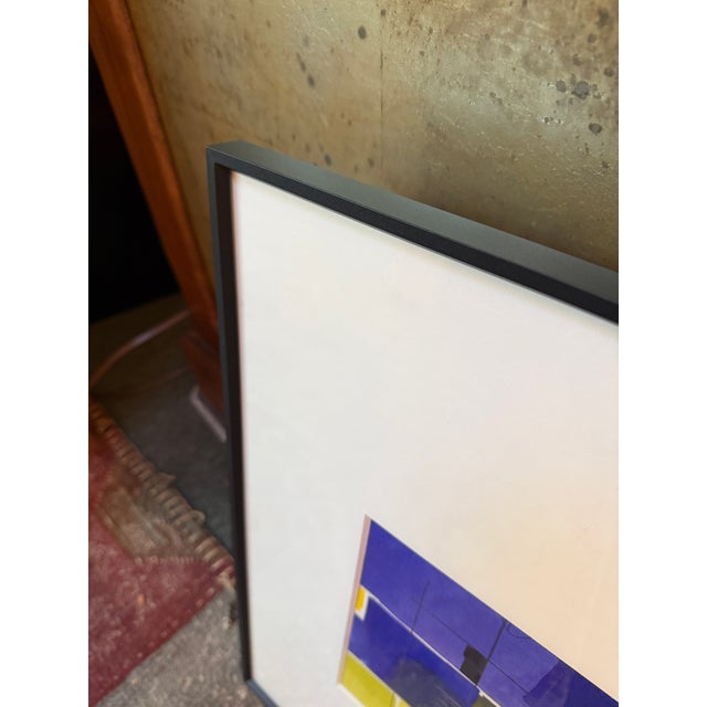 Paper Isabel Wyatt "Blue Yellow Study" Original Painting For Sale - Image 7 of 10