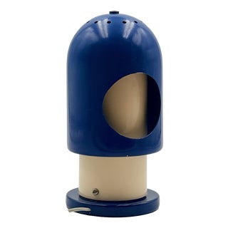 Space Age Blue Metal Eclipse Table Lamp, Italy, 1960s For Sale