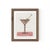 DESCRIPTION: Kitty the Martini by Willa Heart in Walnut Frame, Mini Art Print This is a print of a handmade fabric...