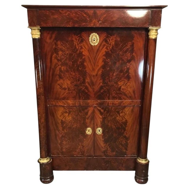 Empire French Secretary Desk in Mahogany and Marble, 1810 For Sale - Image 6 of 6