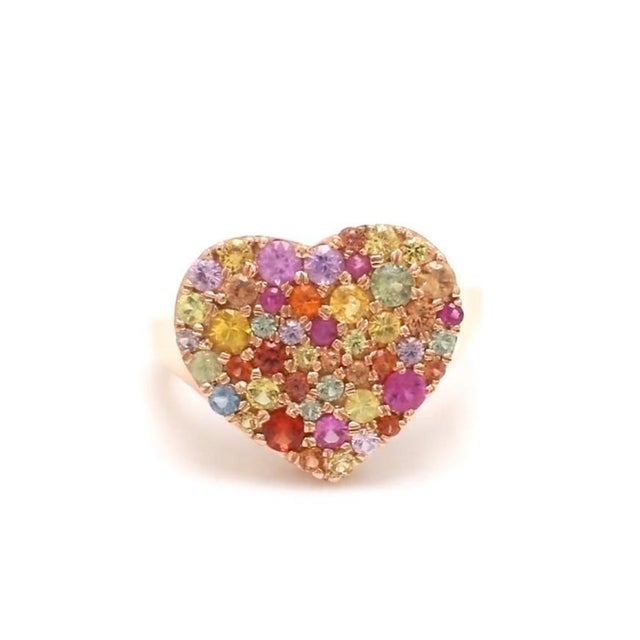 Natural 1.15 cts rainbow sapphire ring in 18k gold For Sale - Image 4 of 18