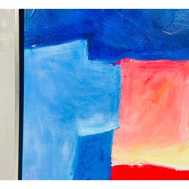 1990s Large Abstract Color Field Oil Painting by H. Scott, Framed For Sale - Image 11 of 18