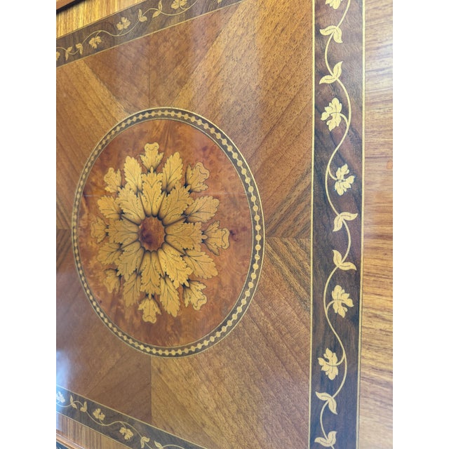 Italian Vintage Italian Marquetry Walnut Commode For Sale - Image 3 of 3