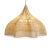 Large raw wicker Matador ruffle shaped chandelier. Impressive size with organic shape and material. Eight light bulbs...