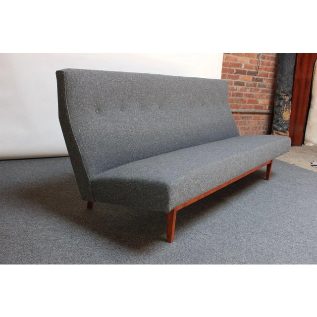 Jens Risom Floating Three-Seat Armless Walnut Sofa For Sale - Image 13 of 13