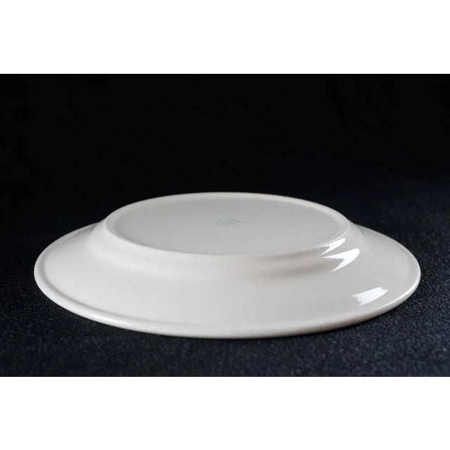 White 1940s Buffalo China Restaurant Ware A-12 White Round Plate For Sale - Image 8 of 9