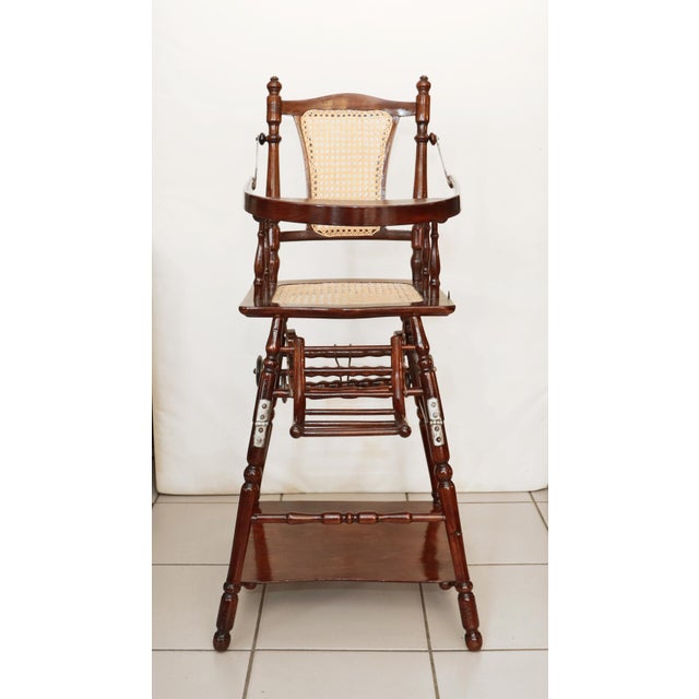 Antique Children's Chair in Beech, 1890s For Sale - Image 3 of 12