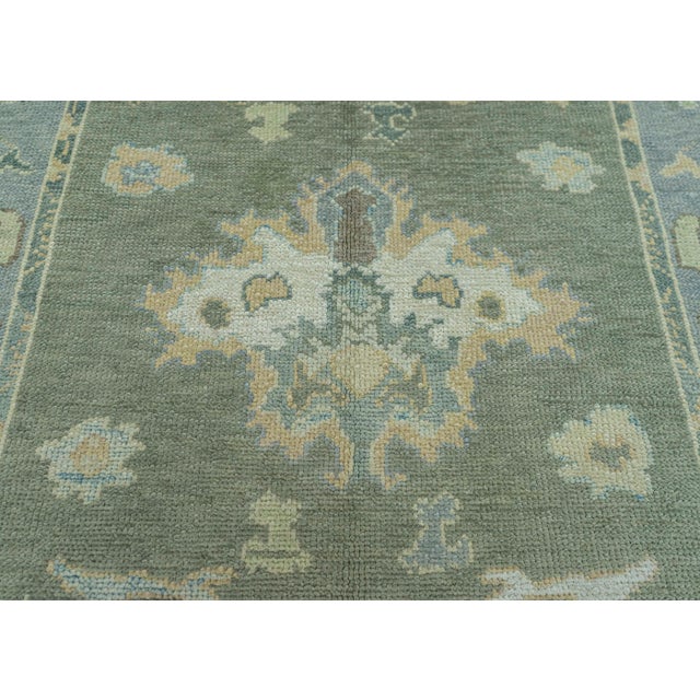 Turkish Turkish Oushak Rug 5' x 6'11" #19194 For Sale - Image 3 of 8