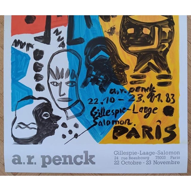 Original Ar Penck Exhibition Poster, Gillespie-Laage-Salomon Gallery, Paris, 1983 For Sale - Image 3 of 7