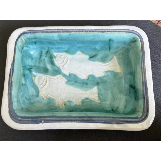 1995 Sally Christopher Pottery Fish Dish-Signed For Sale - Image 4 of 8