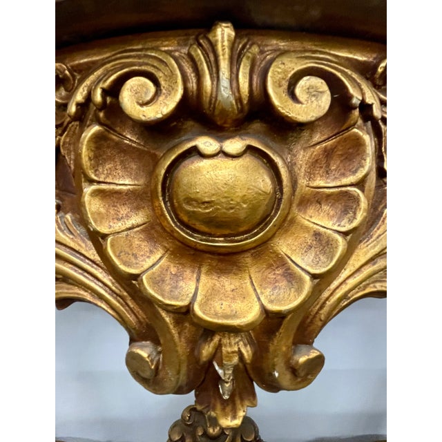 Marble-Top Louis XV Style Console Table by Jansen Carved Details 1920s For Sale - Image 11 of 13