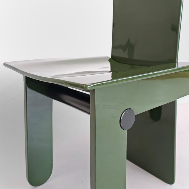 Vintage English Green Lacquered Chairs by Carlo Scarpa for Gavina, 1970s, Set of 4 For Sale - Image 6 of 18