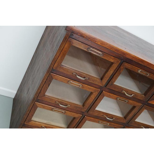 Wood Vintage Dutch Oak Haberdashery Shop Cabinet, 1950s For Sale - Image 7 of 18