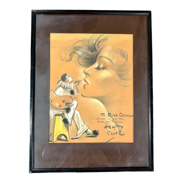 1934 Female Portrait Pastel on Paper by Henry Clive For Sale