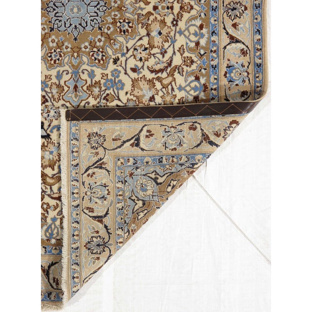 1980s Vintage Hand-Knotted Persian Nain Rug 4' X 6' For Sale - Image 5 of 5